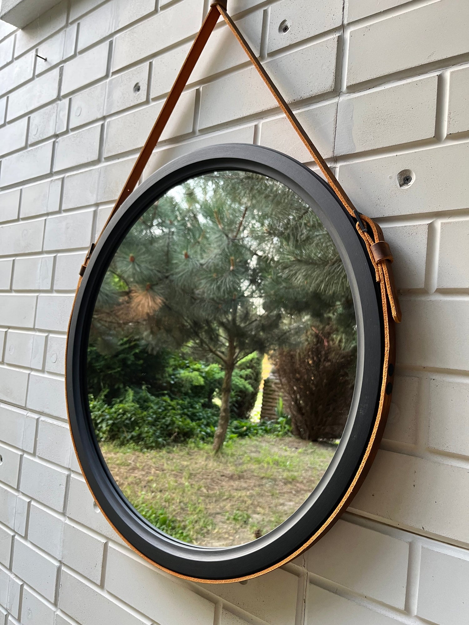 Round Mirror on Leather Strap
