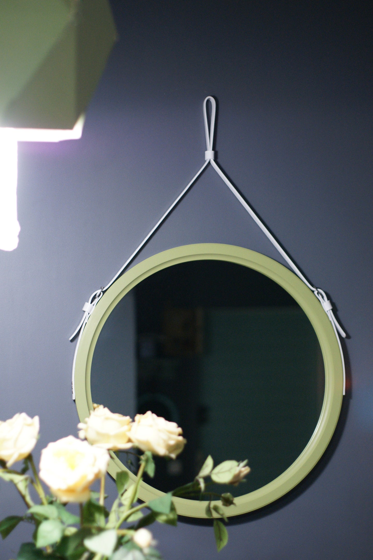 Modern wall round mirror Framed wood mirror for bathroom, Decorative round mirror for wall decor Scandinavian hallway mirror Entryway mirror