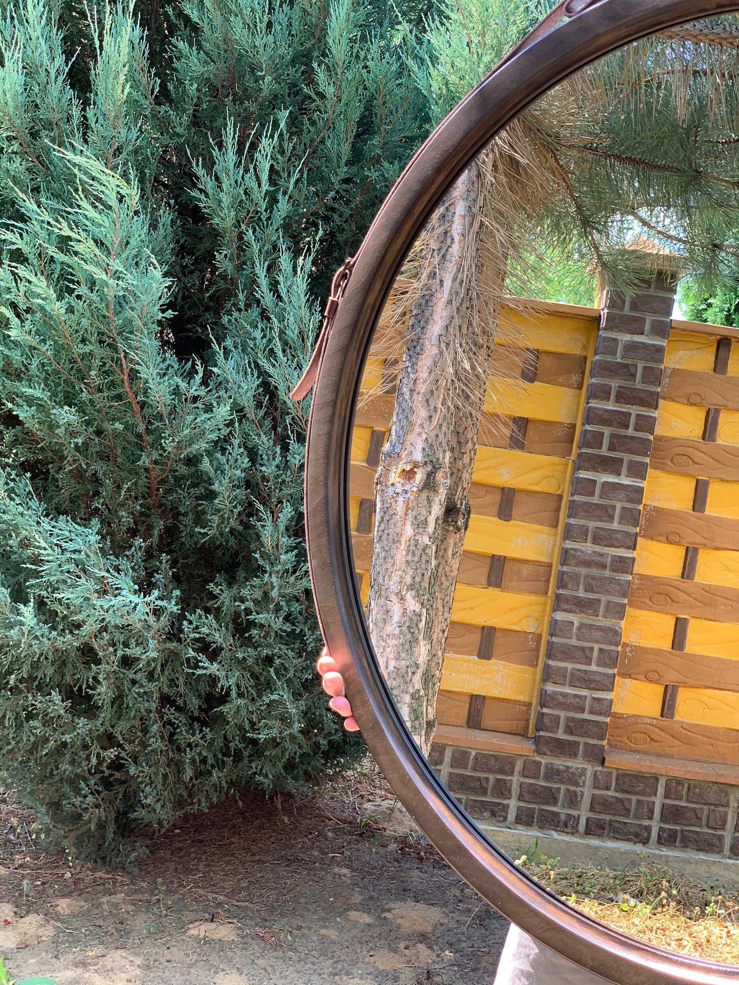 Дерев'яне дзеркало для ванної кімнати для декору стін, Дзеркало в фермерському будинку з дерева, Шкіряне дзеркало, Декоративне дзеркало, Велике настінне дзеркало, Сучасне дзеркало
