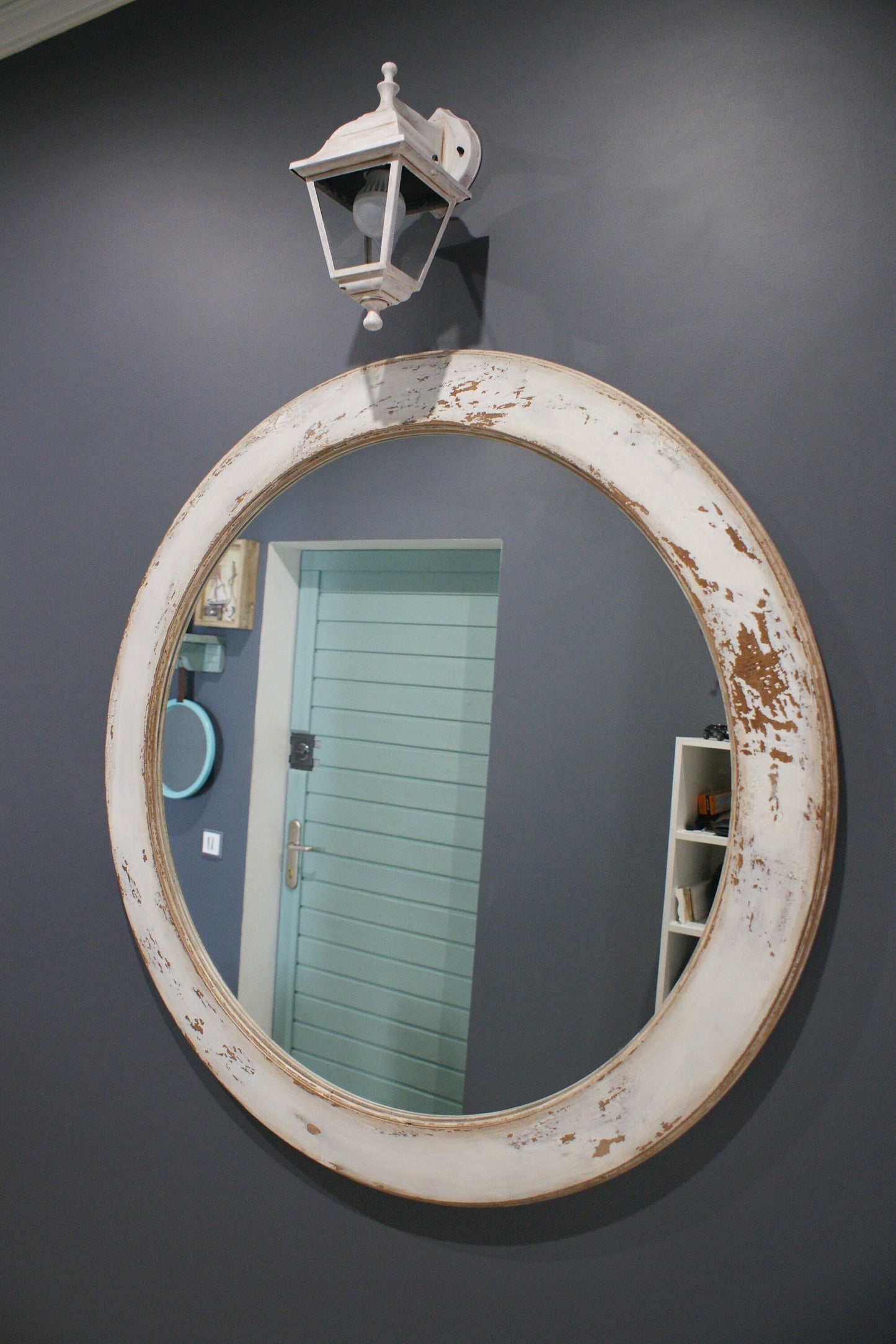 Дерев'яне дзеркало в стилі арт-деко, скандинавське дзеркало, вхідне дзеркало, розкішне настінне дзеркало, велике кругле дзеркало, сучасне дзеркало в коридор, настінне дзеркало